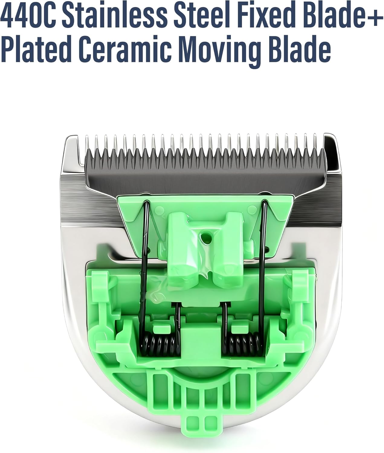 FENICE PEAK 10FC Low Noise Pet Dog Grooming Clippers Replacement Blade, 440C Stainless Steel Fixed & Plated Ceramic Moving Detachable Blade, 1.9mm 1/13'' (1 Count)