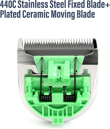 FENICE PEAK 10FC Low Noise Pet Dog Grooming Clippers Replacement Blade, 440C Stainless Steel Fixed & Plated Ceramic Moving Detachable Blade, 1.9mm 1/13'' (1 Count)