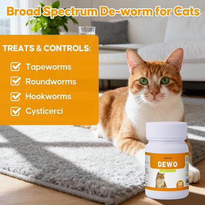 De-wormax Digestive Health Tablets for Cats and Kittens, Gentle Formula, Supports Intestinal Comfort & Wellness, Easy to Feed, Developed with Veterinary Insight