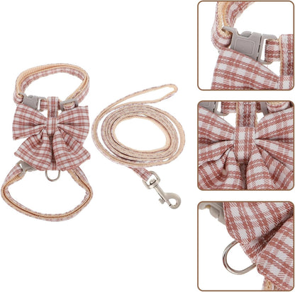 ERINGOGO Adjustable Cat Harness and Leash Set, Anti-Escape Pet Traction Strap with H-Style Vest, Small Size 1.0M Pink for 3-7 Lb Cats Outdoor Walking