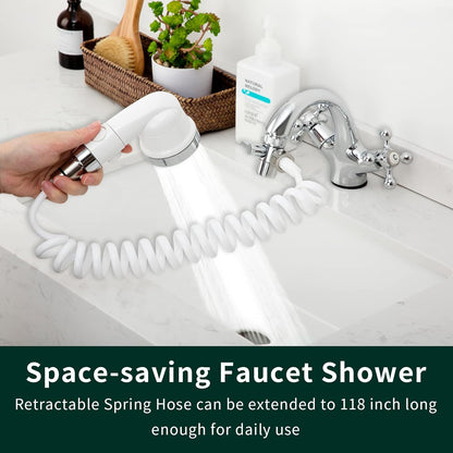 ZCONIEY Sink Faucet Sprayer Attachment, Shower Head Attaches To Tub Faucet, Dog Bathing Hose Shower Set for Laundry Bathroom Kitchen