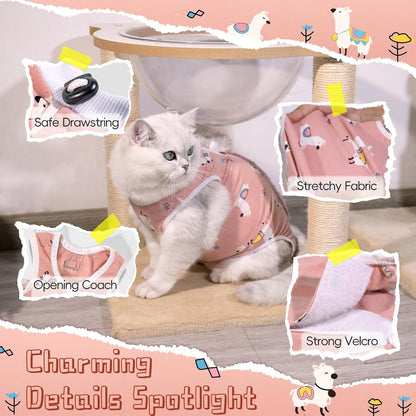 2 Pack Cat Spay Recovery Suit Female, Breathable Cat Onesie for Cats After Surgery Female, Kitten Surgery Recovery Suit for Abdominal Wounds