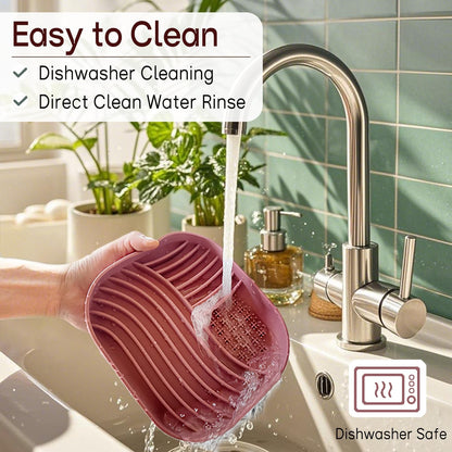 Slow Feeder Dog Bowl for Medium & Small Pets, Anti Choking Pets Slow Feeder with 3-Zone Puzzle Design, Wet Food Silicone Cat Bowl with Non-Slip Base, Dishwasher Microwave Safe(Red, 1.5 Cup)