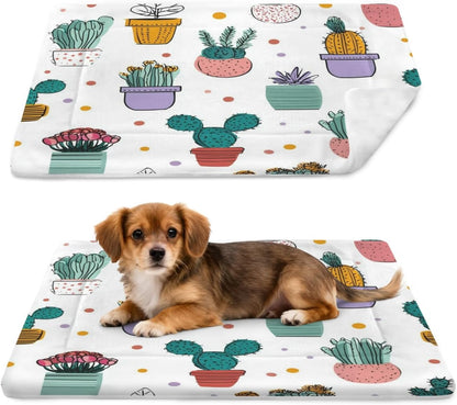 susiyo Funny Elegant Cactus Dog Bed Mat - Super Soft & Warm Pet Pad, 25x18 Inch Machine Washable Mat for Small Medium Dogs, Couch Protector, Crate & Travel Bed Topper
