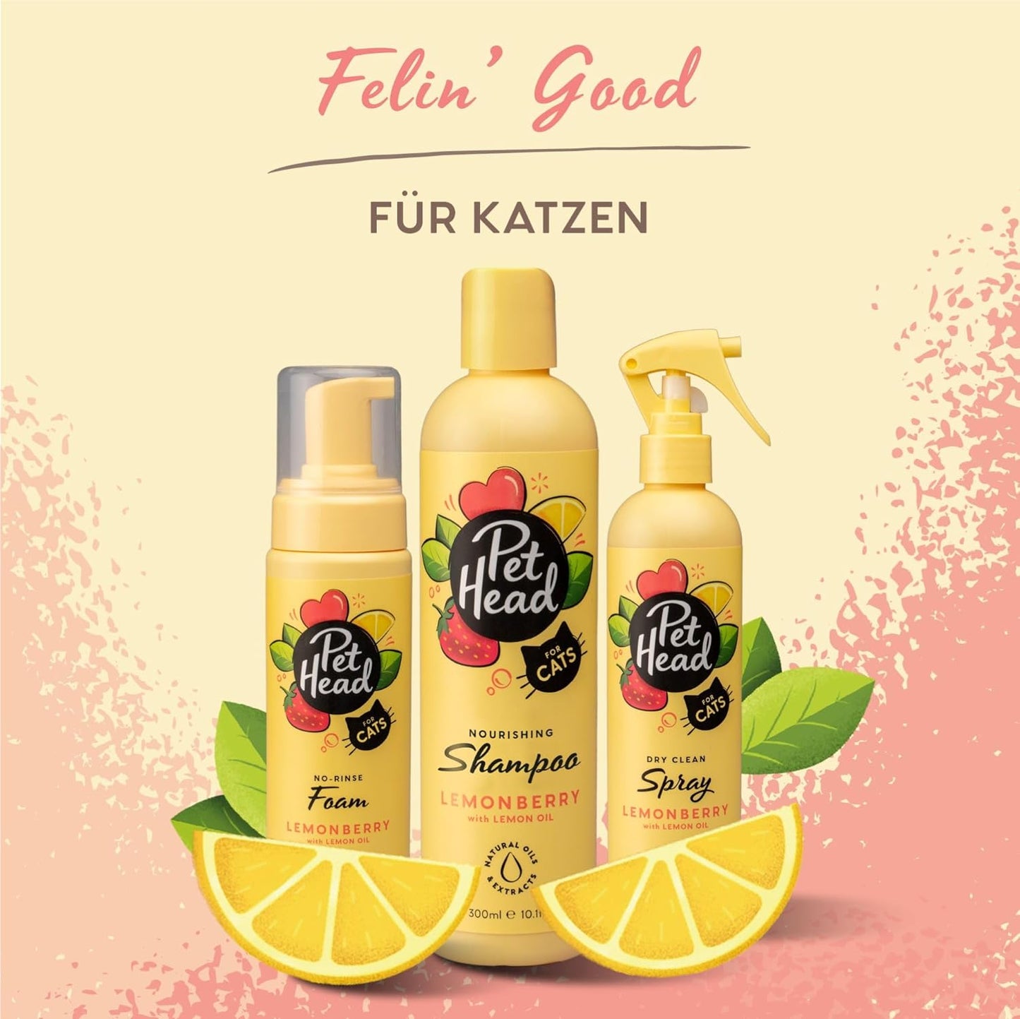 Pet Head Felin' Good Cat Dry Clean Spray | Fruity Scent | Shampoo Spray for Smelly Cats | Nourishing & Deodorizing | Vegan | Lick-Safe | Gentle Formula for Kittens | Made in USA | 10.1 fl. oz.