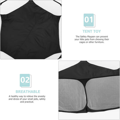 ERINGOGO Foldable Hexagonal Pet Playpen Fence, Breathable Safety Playpen with Wear-Resistant Polyester Mesh, Small Indoor Puppy and Cat Pen for Escape Prevention and Play