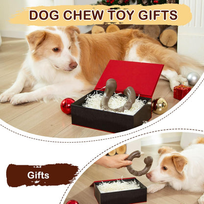 Tough Dog Toys for Aggressive Chewers, Bacon Scented & Curved Nylon Bone to Keep Them Busy, Durable Chew Toy for Medium & Large Breeds (25-80 lbs)