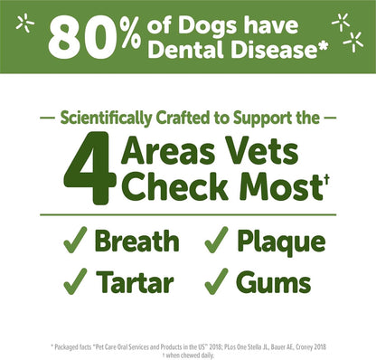 WHIMZEES Wellness Brushzees Dog Dental Treats, Natural Chews, Extra Small Size Stick, (48 Count)