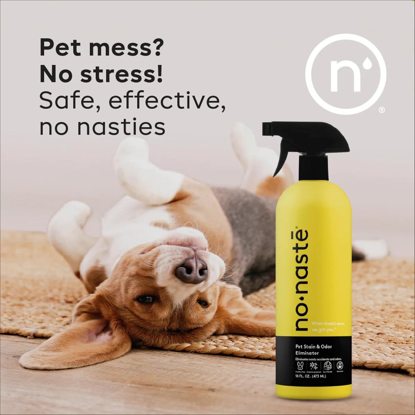 Nonaste Premium Dog Shampoo and Pet Stain & Odor Eliminator Spray (16 Oz, Pack of 2) – USDA Certified Organic Aloe & Oatmeal Dog Shampoo, and Enzyme Cleaner Stain Remover | Dog Wash, Light Fresh Scent