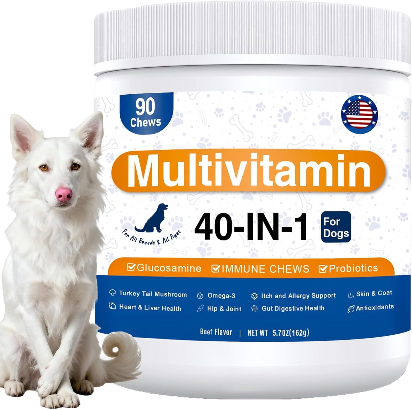 Dog Multivitamin Chewable Beef Flavor 90 Chews
