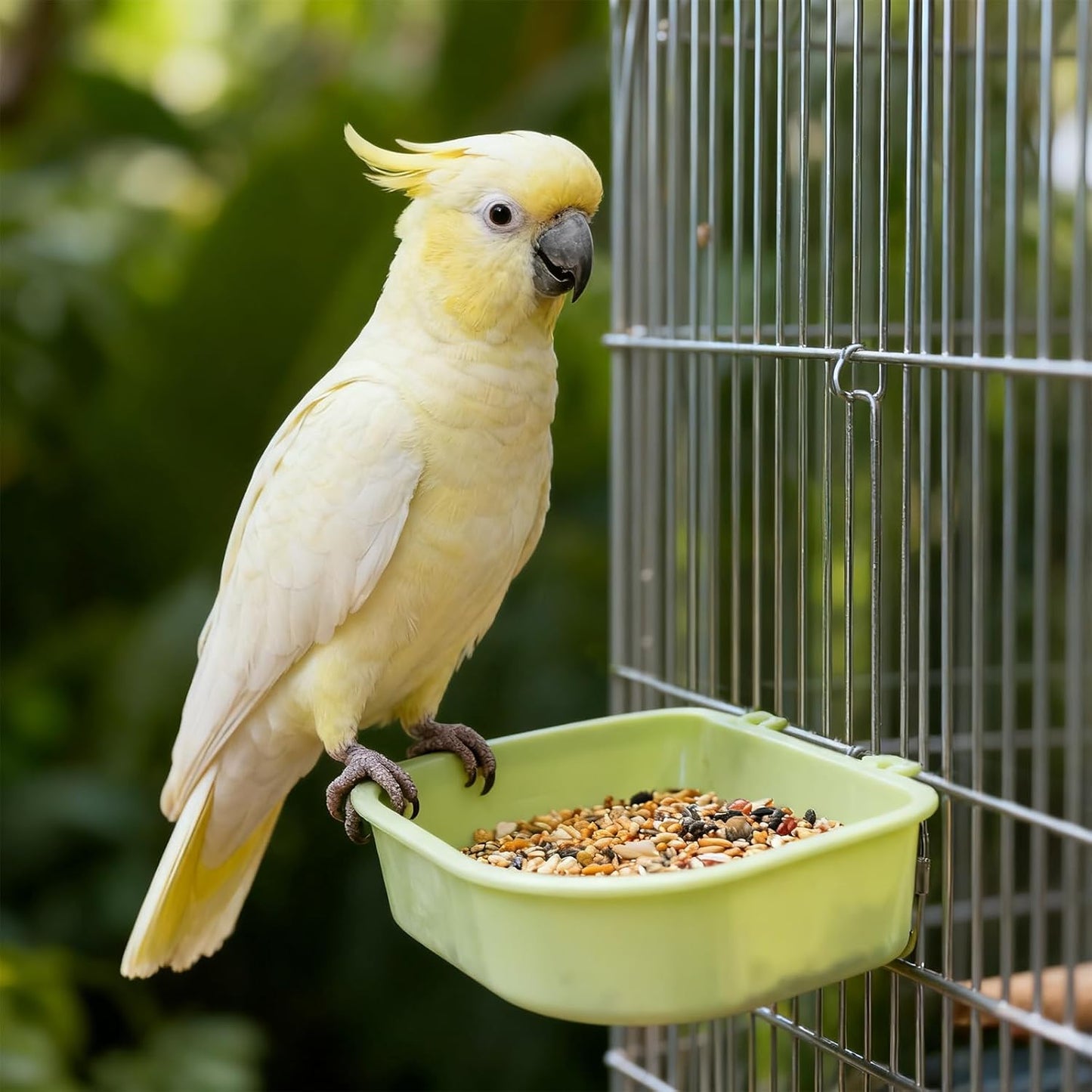 2 Pack Feeder, Hanging Food Bowl Feeder Food and Water Container for Wire Cage Feeding Dish Hanging Cups for Birds Hamsters Mice Rats Guinea Pig Small Pets