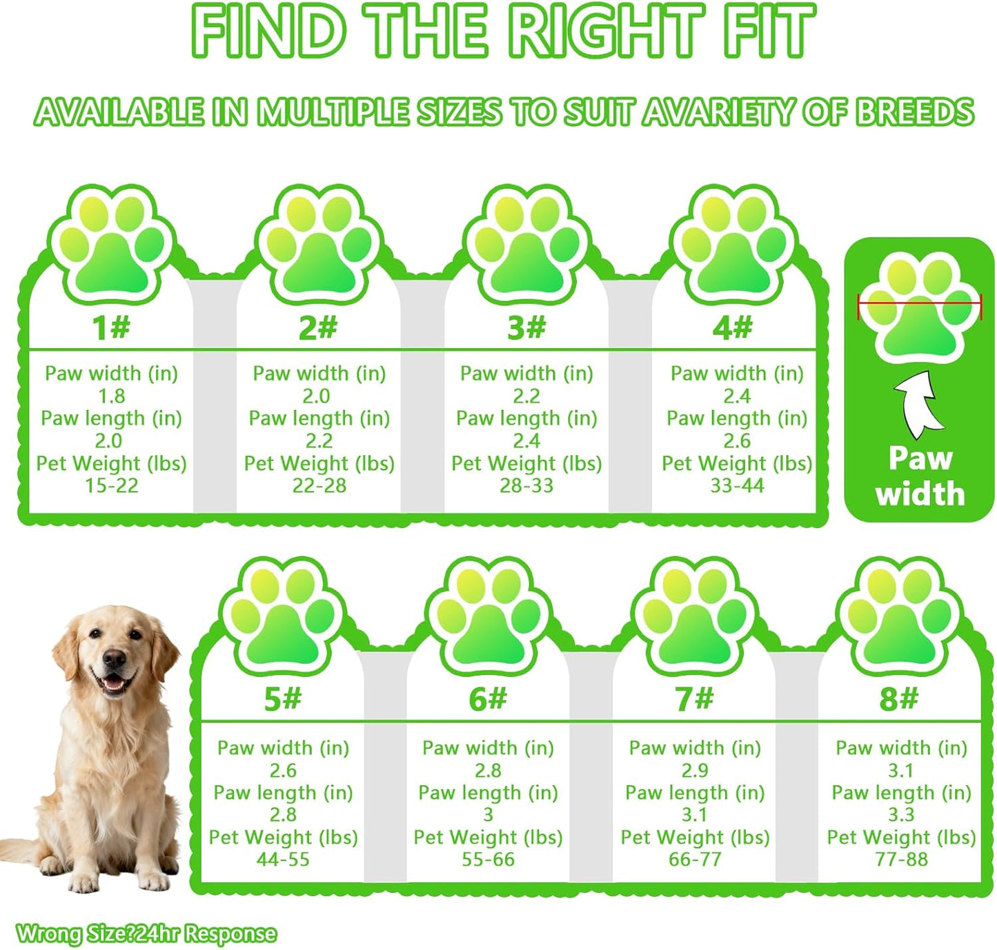 Dog Shoes&Dog Boots for Small,Medium,Large Dogs,Waterproof Non-Slip Shoes for Winter&Hiking,Adjustable Paw Protection, for Dogs(#6(Width 2.76inch) for 55-66 lbs)