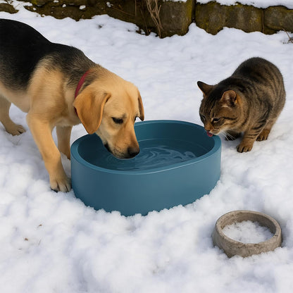 Large Heated Water Bowl for Dog & Cat, Outdoor Heated Dog Bowl with Chew Resistant Power Cord, Waterproof Heated Pet Bowl Smart Thermal-Dish in Winter for Dog Cat Chicken Birds, 125 OZ UL Certified