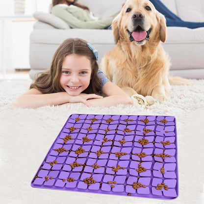 Dog Lick Mat & Snuffle Mat for Dogs – Slow Feeder Licking Mat with Suction Cups, Dog Enrichment Toys for Anxiety Relief, Training Smell & Natural Foraging, Slow Eating for Large Breed（Large Silicone ）