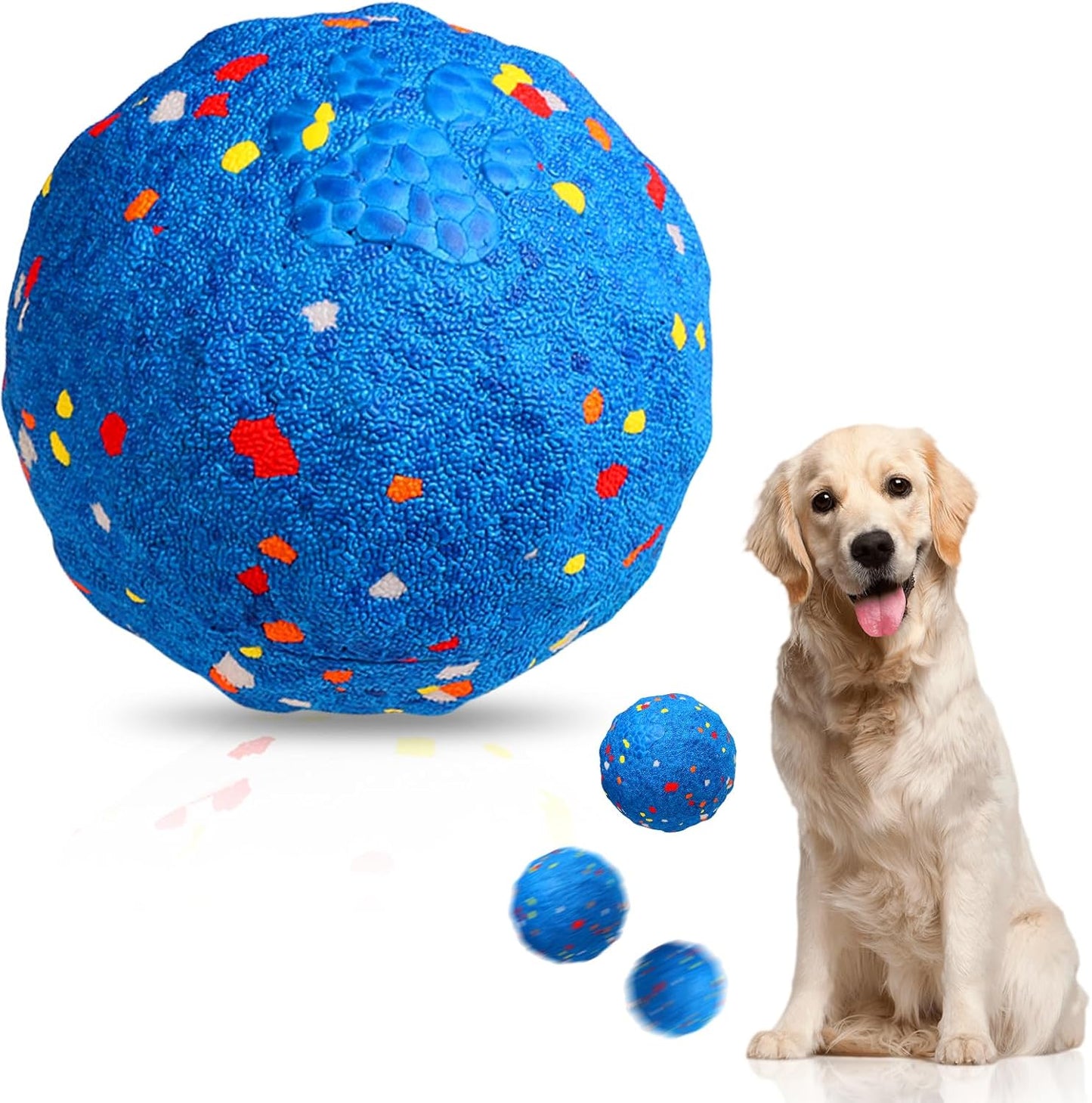 TVM Interactive Dog Toys Ball, Automatic Moving, Bouncing Chew Toys, E-TPU Material, Suitable for Large and Medium-Sized Dogs, Used for Boredom Relief and Daily Training (Blue)