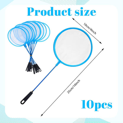 10 PCS Aquarium Fish Net, Fish Net for Fishs Tank High Density Mesh Nylon Cleaner Nets Aquarium Nets Fine Mesh, Round Brine Shrimp Net-Fish Tank Filter for All Fishs