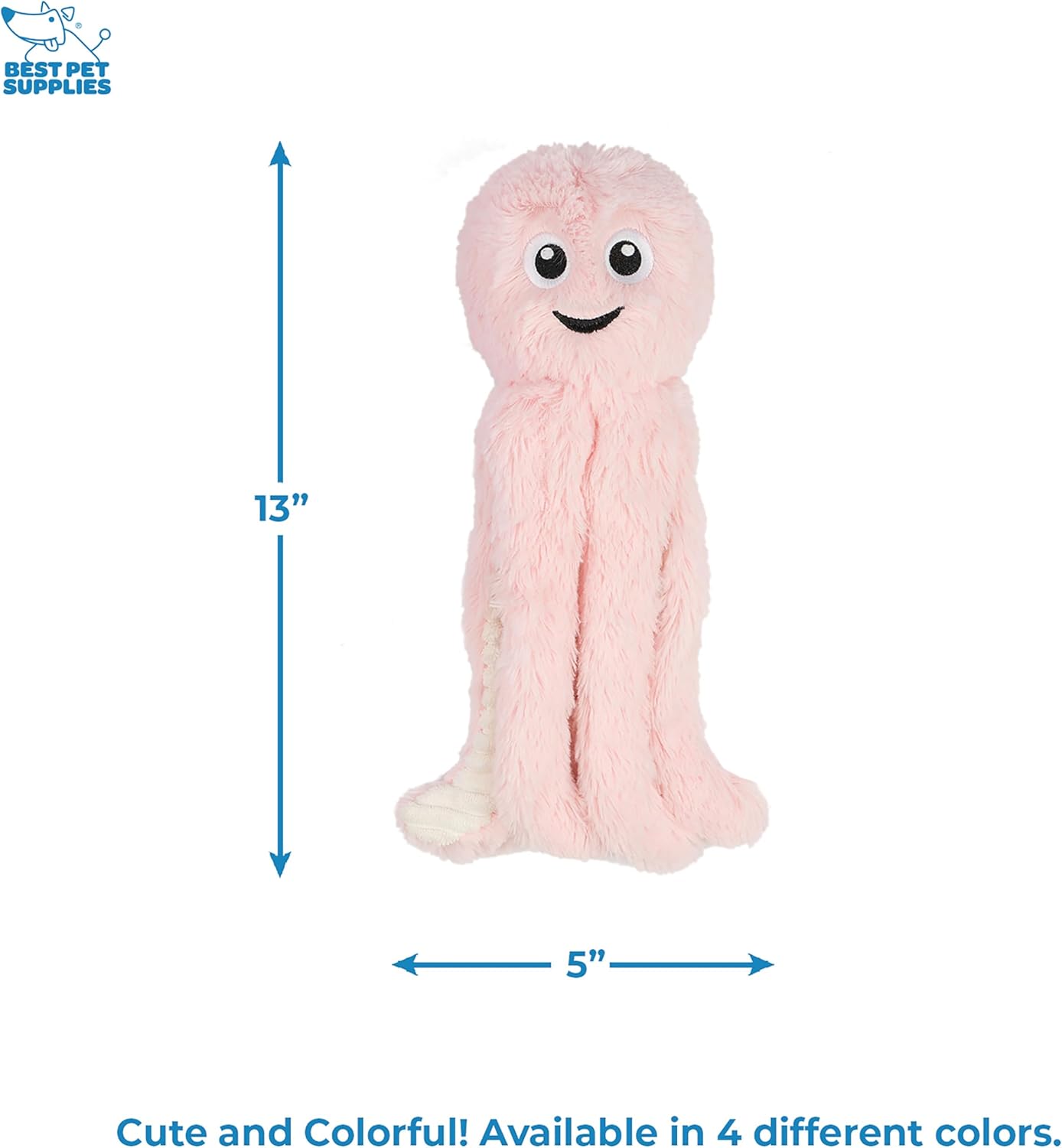 Best Pet Supplies OctoMutant Crinkle Plush Dog Toys for Interactive Play, Puppy and Senior Indoor Play, Colorful Octopus Toy Shape, Soft Head Stuffing, Cute and Cuddly