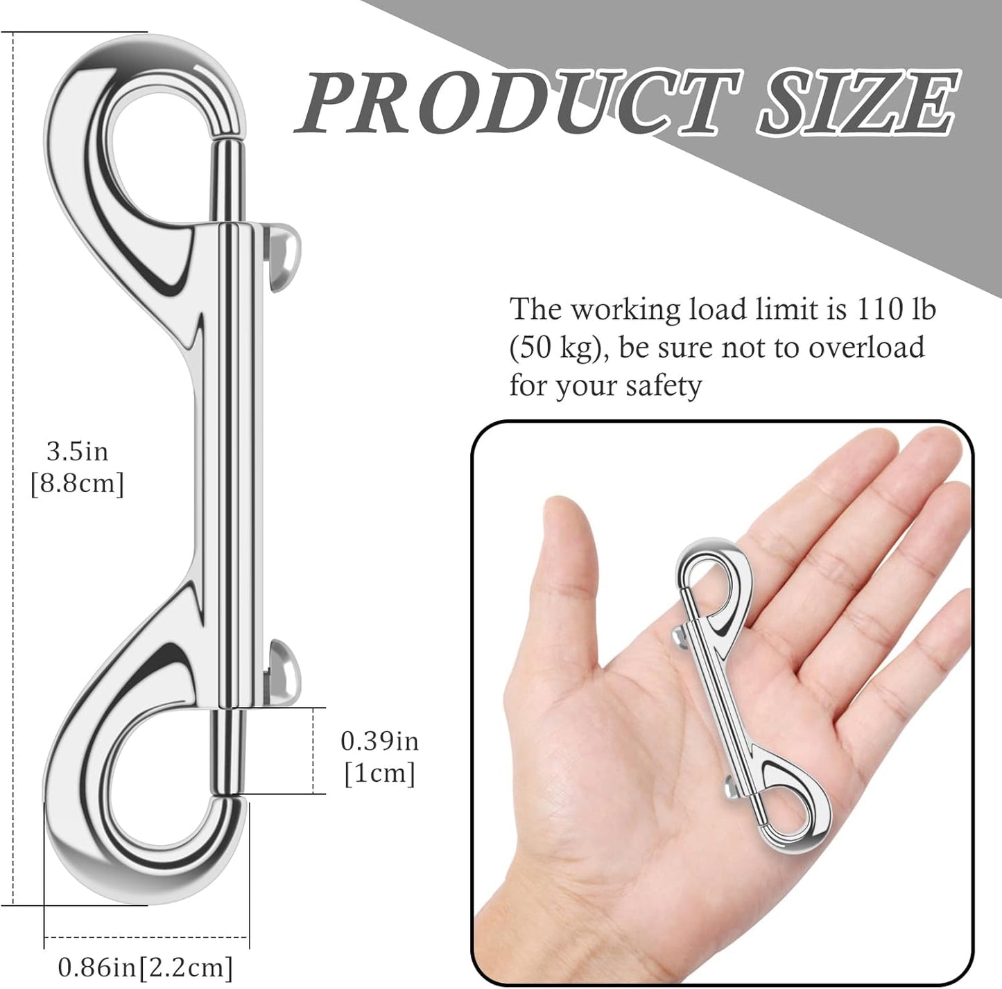 ERKOON 15 Pack Heavy Duty Snap Hooks Double Sided Clips for Hanging Horse Tack Sling Feed Buckets Dog Leash Collar Key Chain Zinc Alloy Metal Snaps Clip(3-1/2 Inch)