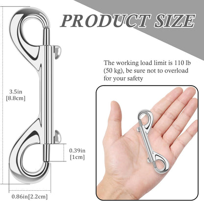 ERKOON 15 Pack Heavy Duty Snap Hooks Double Sided Clips for Hanging Horse Tack Sling Feed Buckets Dog Leash Collar Key Chain Zinc Alloy Metal Snaps Clip(3-1/2 Inch)