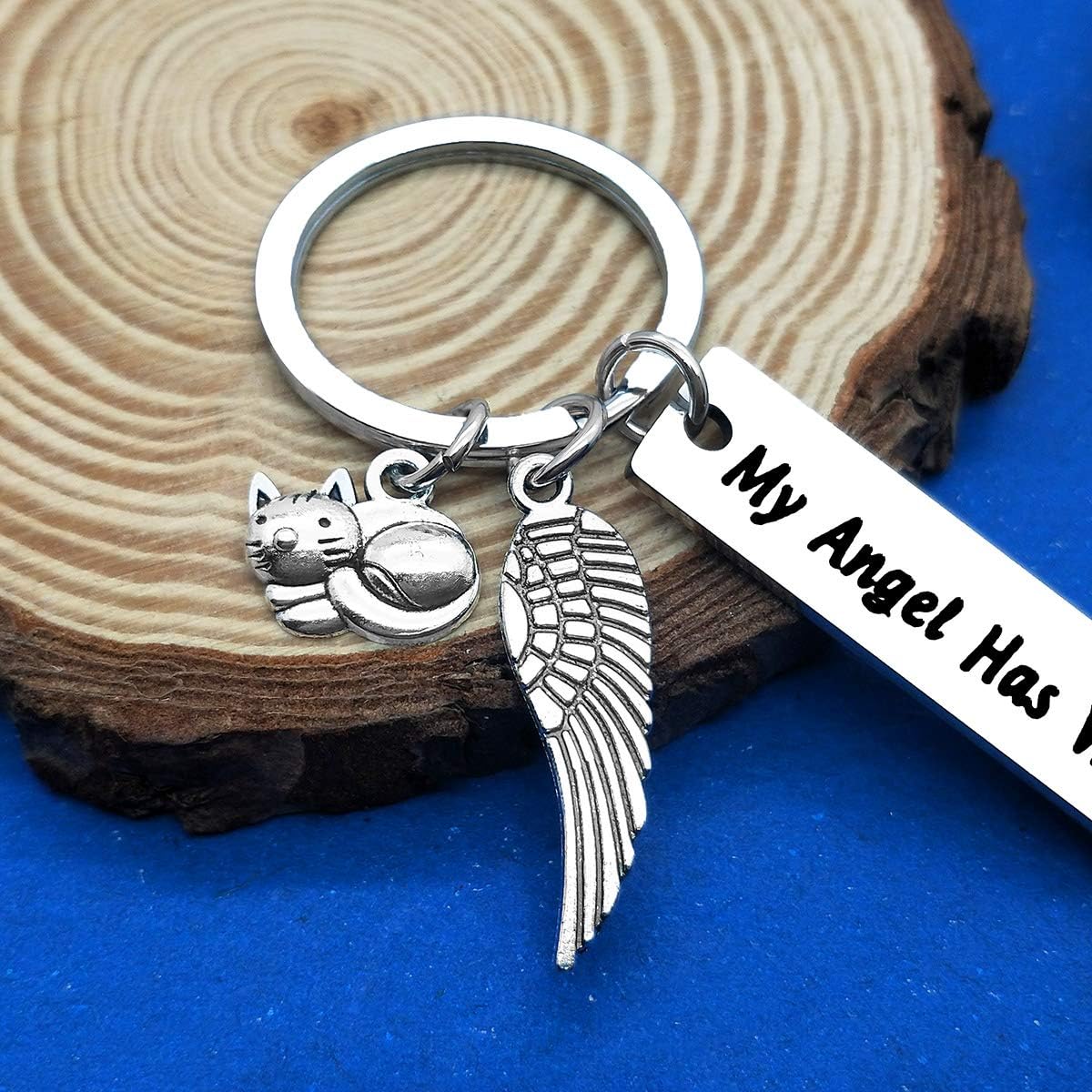 Dabihu Pet Memorial Gift Loss of Cat Keychain Sympathy Jewelry Has Whiskers Keyring In Memory of Cats Pet Sympathy Gift for Cat Lover Family Friends Remembrance Gifts
