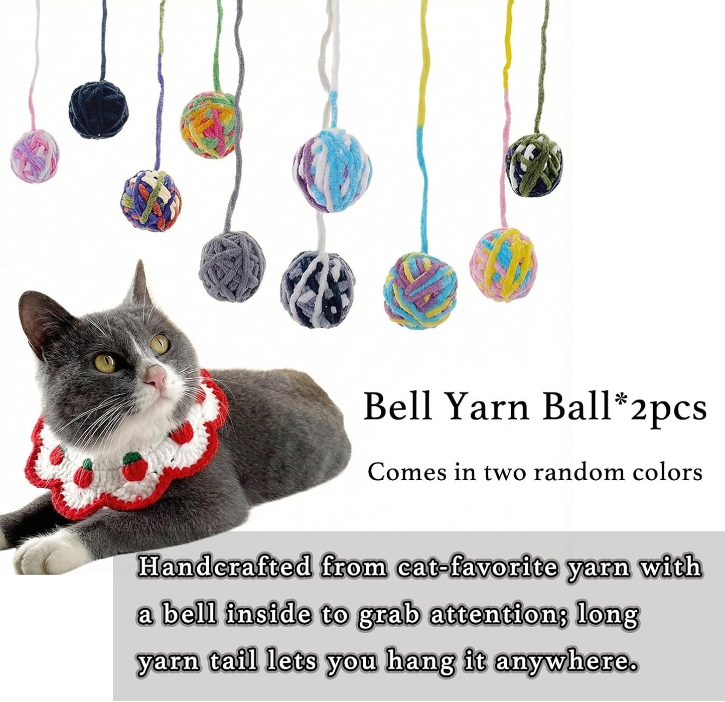 10-Pack Cat Toy Variety Set – Catnip Sticks, Carrot Chew Toys, Feather Balls, Yarn Bell Balls & Treat Spoon for Indoor Cats and Kittens