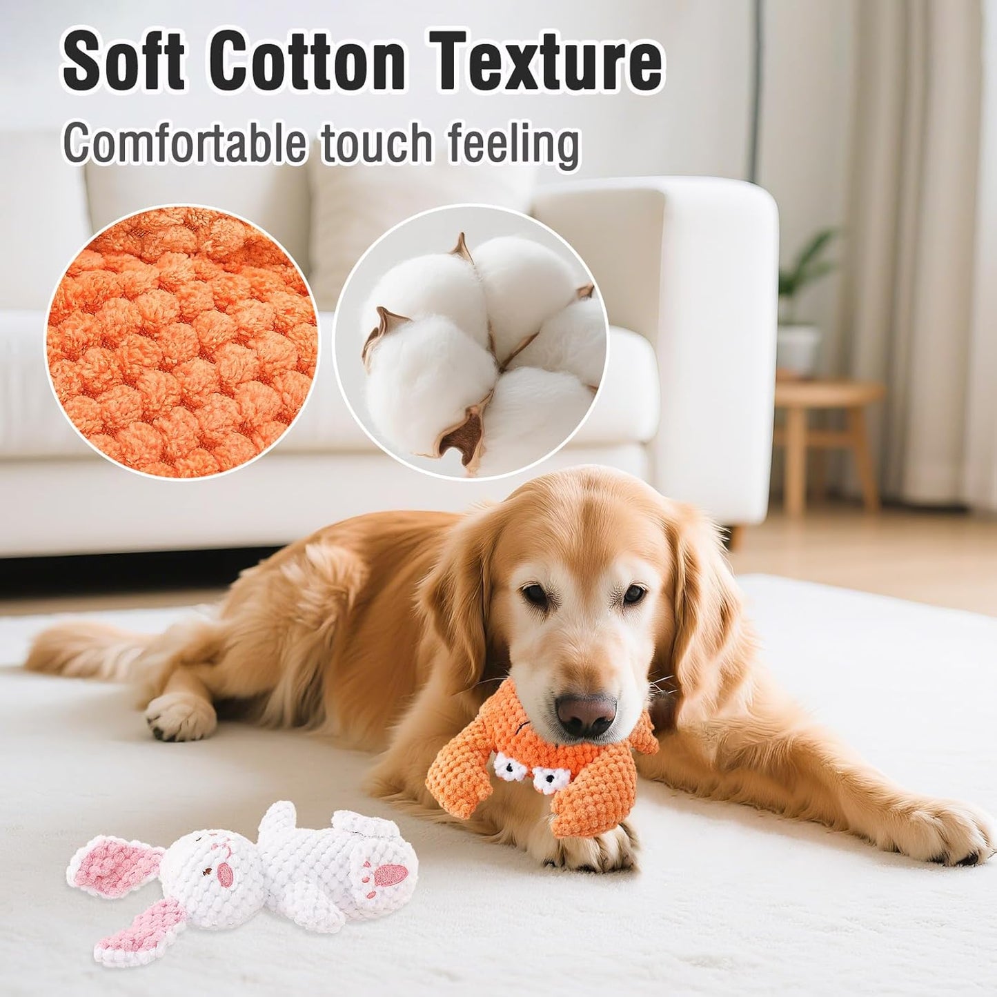 2 PCS Horse Chew Toy, Stuffed Plush Horse Toy, Dog Squeaky Toy Durable Pet Accessory