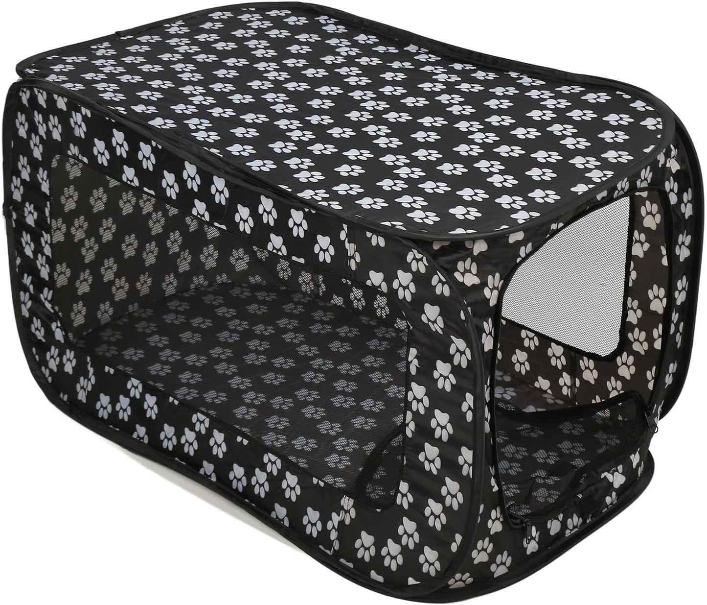 Foldable Dog Tent, Pop Up Rectangle Pet Playpen, Large Space Breathable Portable Car Seat Kennel for Dogs Cats, Durable Oxford Fabric with PVC Rubberized Mesh, Easy to Use Double Z