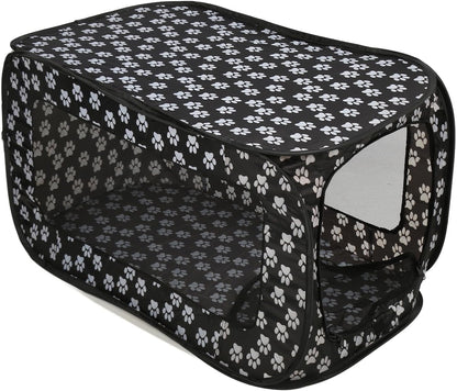 Foldable Dog Tent, Pop Up Rectangle Pet Playpen, Large Space Breathable Portable Car Seat Kennel for Dogs Cats, Durable Oxford Fabric with PVC Rubberized Mesh, Easy to Use Double Z