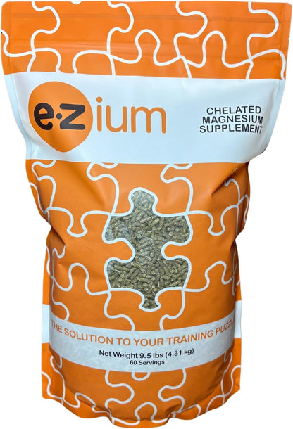 EZium Chelated Magnesium Equine Supplement for Horses – 9.5 lb Resealable Bag (30-Day Supply) – Supports Muscle Function, Focus, Behavior & Calming
