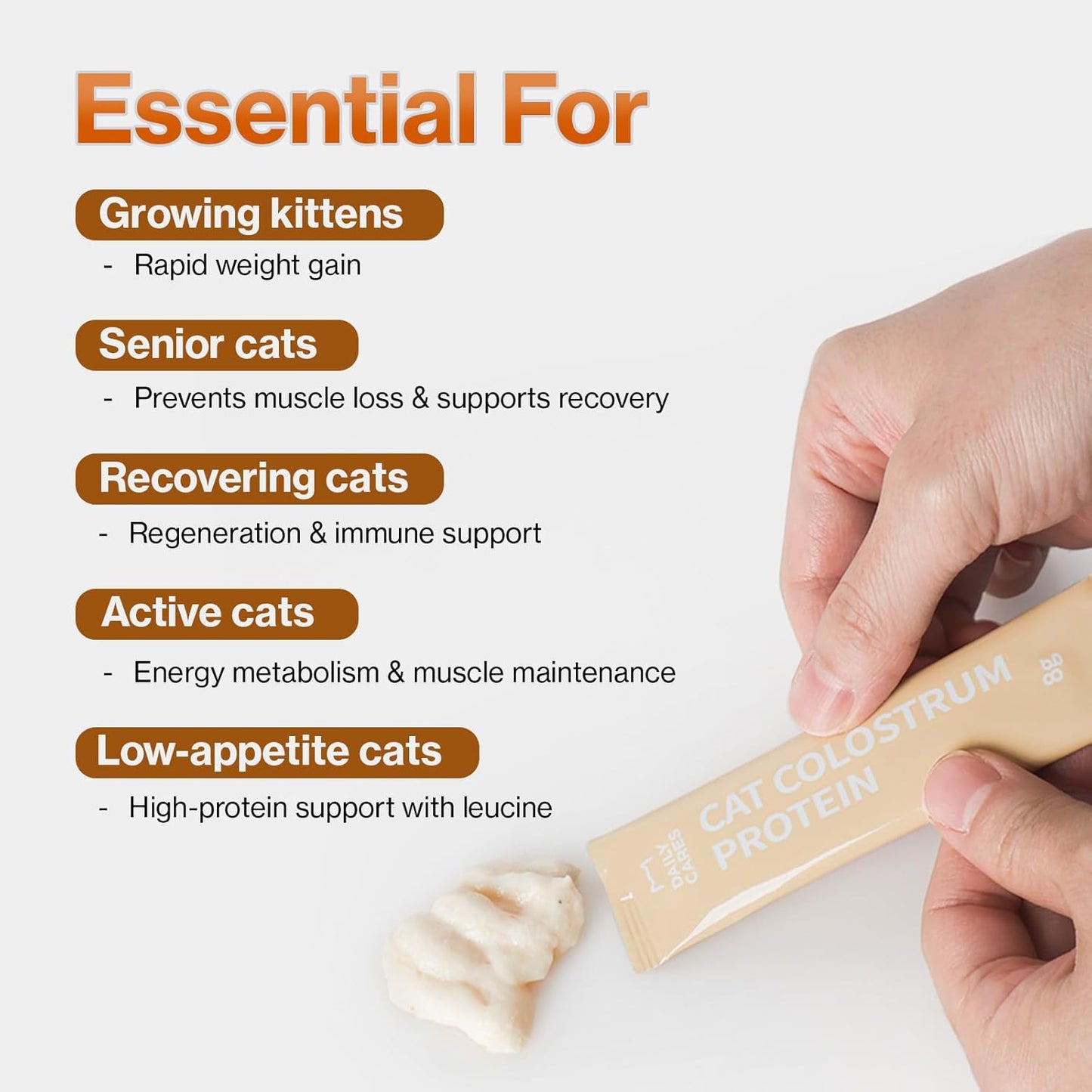 Doctor By Cat Colostrum Protein Cat Supplement Immune Support Muscle Growth, Gentle on Digestion for Kittens, Adult&Senior Cats with Goat Milk, Whey Protein Isolate, Colostrum Lickable Formula