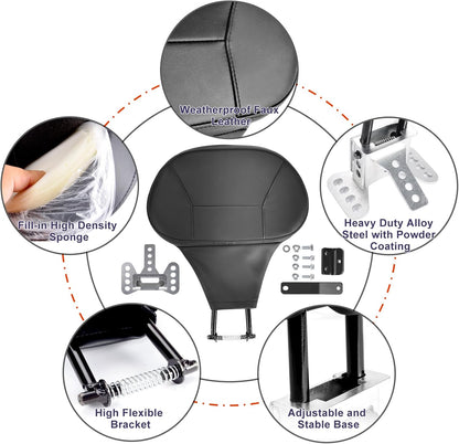 Dog Cat Carrier Crate Travel Bag + Driver Backrest Adjustable Quick Release Rider Backrest for Harley Road Glide Street Glide Electra Glide Road King