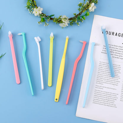 8pcs Small Dog & Cat Toothbrush, 2 Styles Soft Bristle Kitten Teeth Cleaning Brush Micro Head Pets Toothbrush Dental Care Supplies Accessories for Puppy Kitty Reduce Tartar Formation & Bad Breath