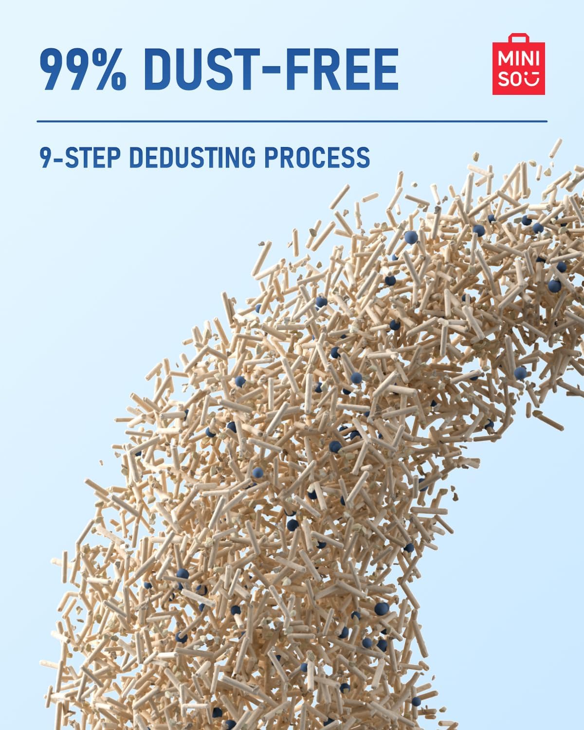 MINISO Clumping Cat Litter, Tofu+Bentonite+Cassava, Odor Control, Rapid Clumping, Water Absorbent and Toilet Flushable, Multi-Cat, Original Style, 15.8lb (2 Pack of 7.9lb Bags)