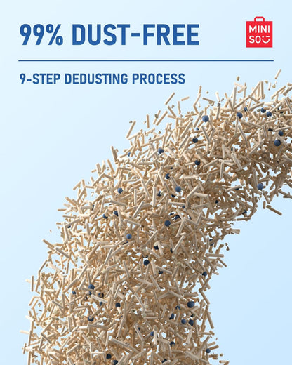 MINISO Clumping Cat Litter, Tofu+Bentonite+Cassava, Odor Control, Rapid Clumping, Water Absorbent and Toilet Flushable, Multi-Cat, Original Style, 15.8lb (2 Pack of 7.9lb Bags)