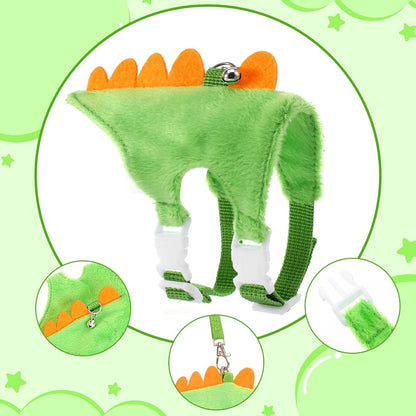 Ferret Harness and Leash Set Small Animals Vest Harness with Safe Bell Dinosaur Shaped Leash Set for Baby Rabbit Guinea Pig Teacup Chihuahua Mouse and Other Small Pet