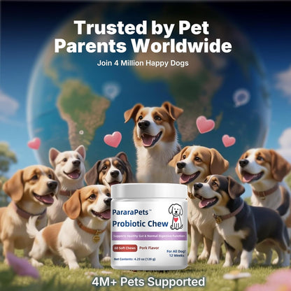 Probiotics for Dogs,Dog Gut Health Probiotics,Gastrointestinal Health Promotes Digestion and Nutrient Absorption, 60 Soft Chews