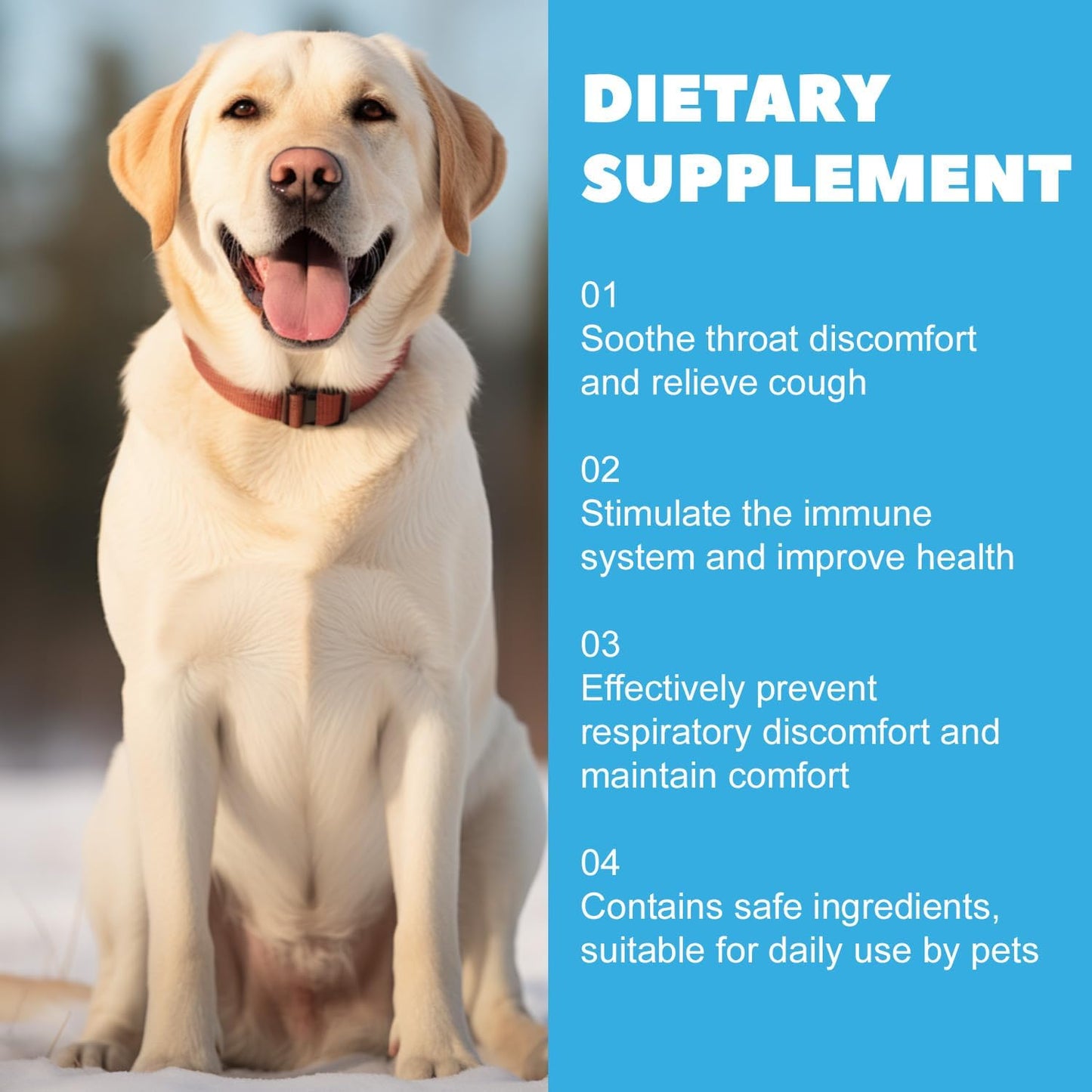 Cough Herbal Drops for Dogs & Cats, 60ML Natural Dog Supplement, Herbal Cough Drops for All Breeds & Sizes, Soothing Supplement for Dogs, Soothing Dog Cough