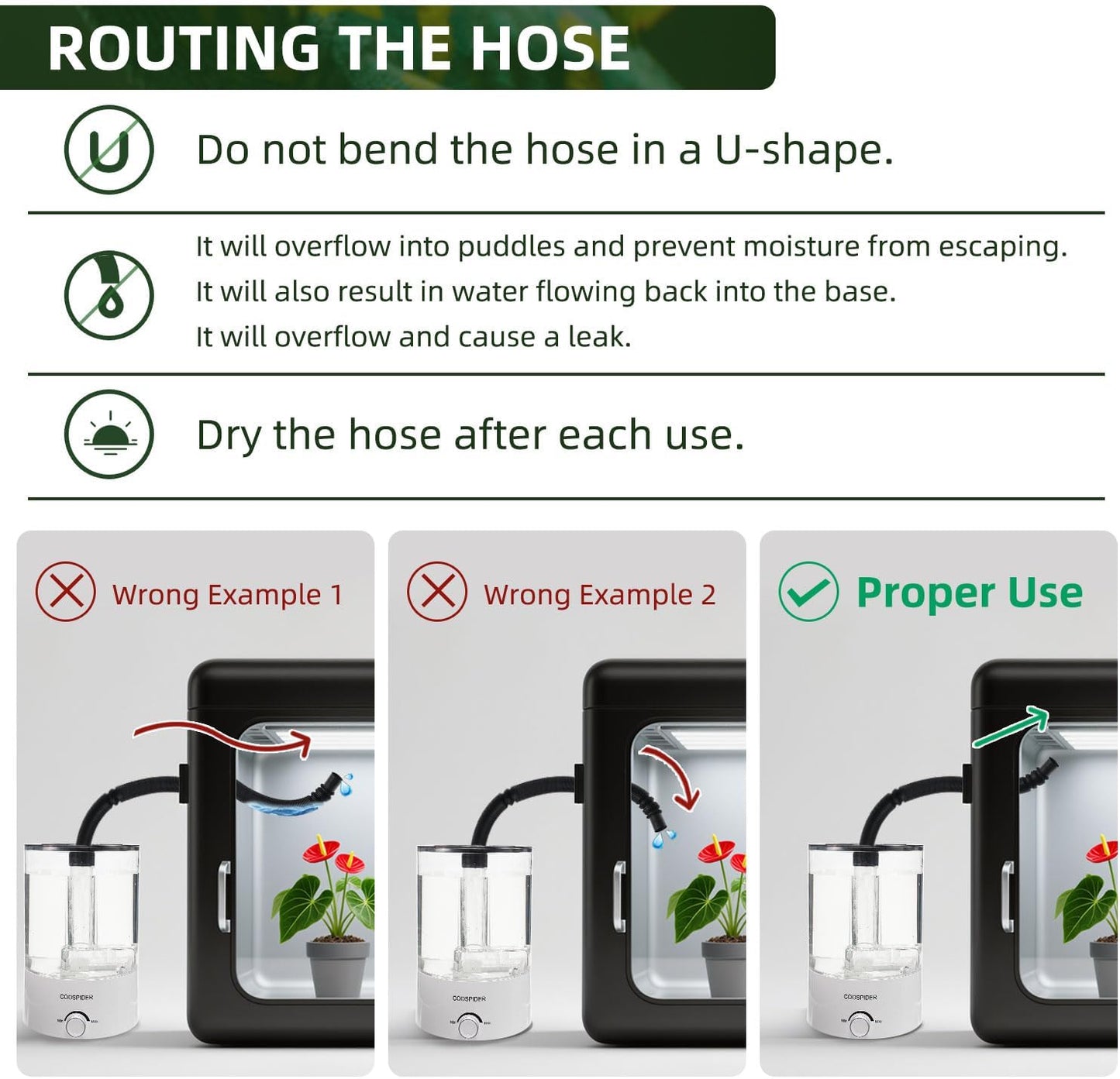 Coospider 4.2L Top Fill Reptile Humidifier, Fogger Mister for Reptiles Tank, Terrariums Humidifiers with Extended Hose/Tube, Automatic Reptile Misting System for Reptiles Amphibians Herps Vivarium