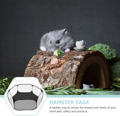 ERINGOGO Foldable Hexagonal Pet Playpen Fence, Breathable Safety Playpen with Wear-Resistant Polyester Mesh, Small Indoor Puppy and Cat Pen for Escape Prevention and Play