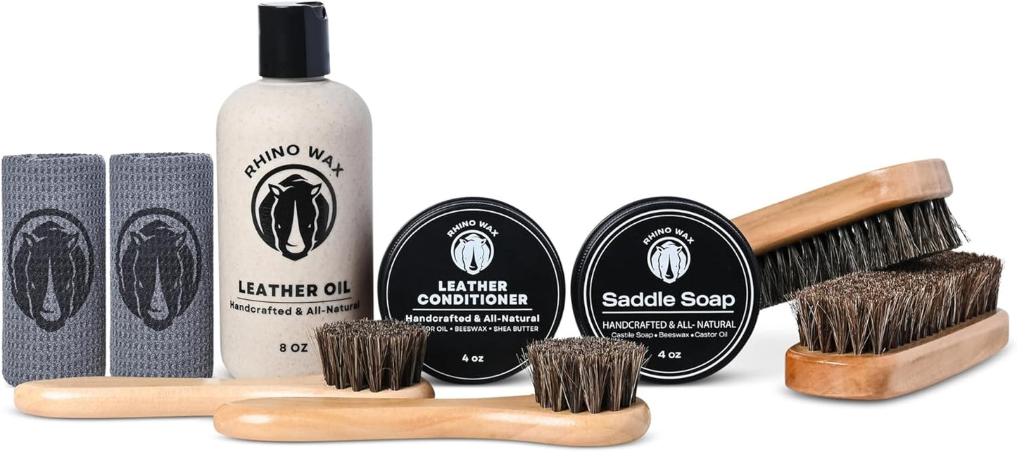 Complete Saddle Soap and Horse Tack Kit -Includes: SaddleSoap - Leather Conditioner - Oil - Brushes - Cloths. Equestrian Supplies (Boots, Bridles, Saddles, Horse Stuff) - Made in The USA