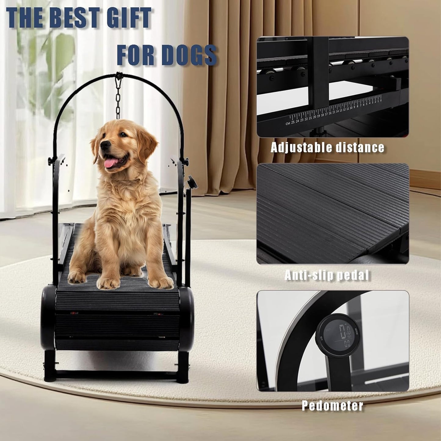 New Dog Treadmill for 2026, Non-Electric Treadmill for Dogs with Step Counter, Adjustable Incline & Brake, Dog Treadmills Suitable for Indoor and Outdoor, Supports Up to 300 lbs