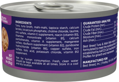 Best Breed Dr. Gary's Tuna & Mahi Mahi Canned Food for Cats - 24 x 3 oz. (Pack of 2)