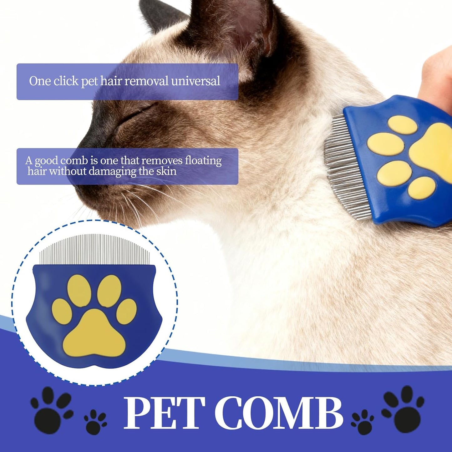 Tear Stain Comb for Small Dogs&Pet Hair Removal Glove set,Ultra-Fine Stainless Steel Dog Eye Booger Comb with Safe Rounded Teeth,Electrostatic Magic Brush Pet Hair Remover for Clothes Couch Carpet