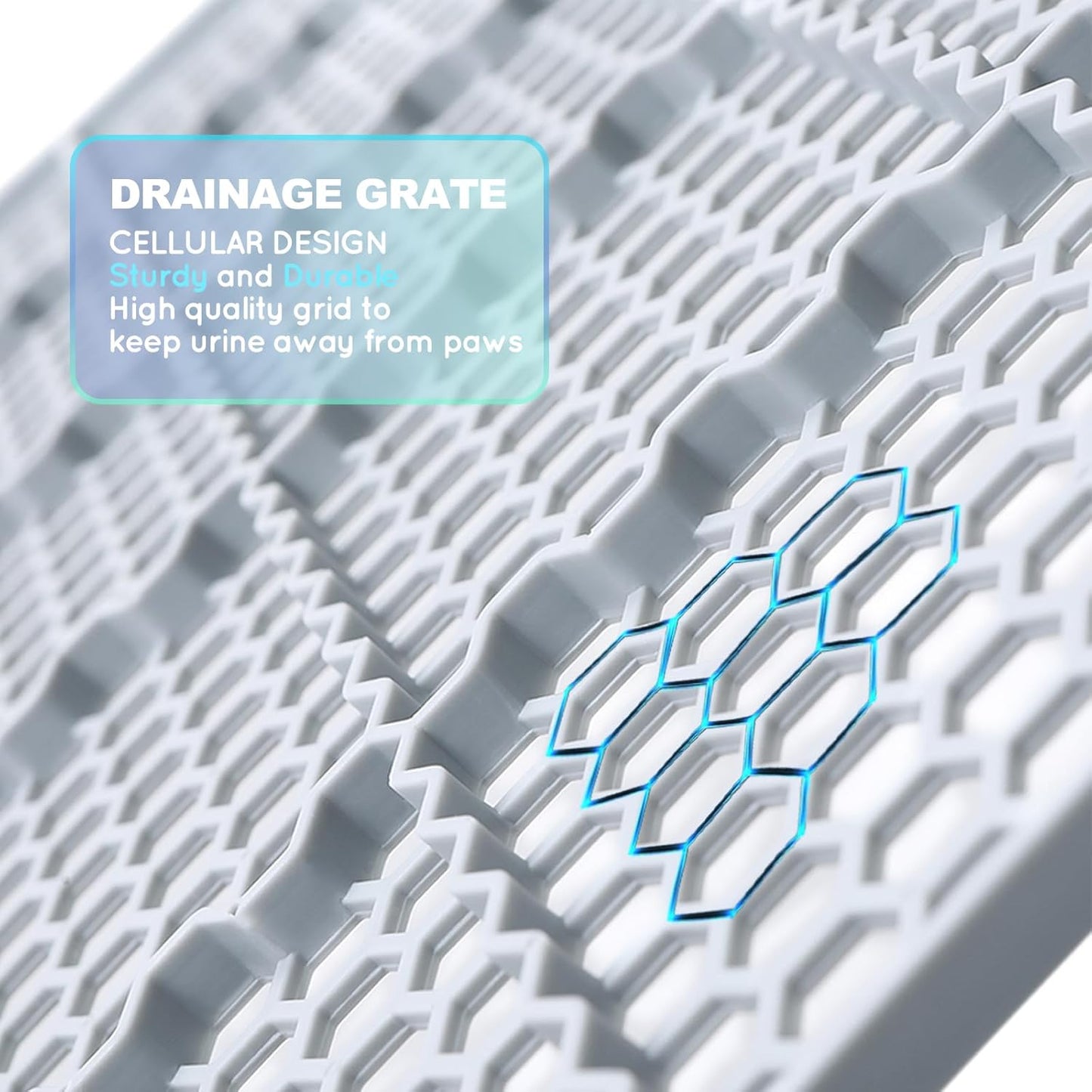 HQ4us Dog Pee Pad Holder Tray with Grate 45”×34”, Large Dog Litter Box Toilet, Puppy Pee Pad Holder, Less Mess, Dog Potty Indoor Outdoor for Balcony