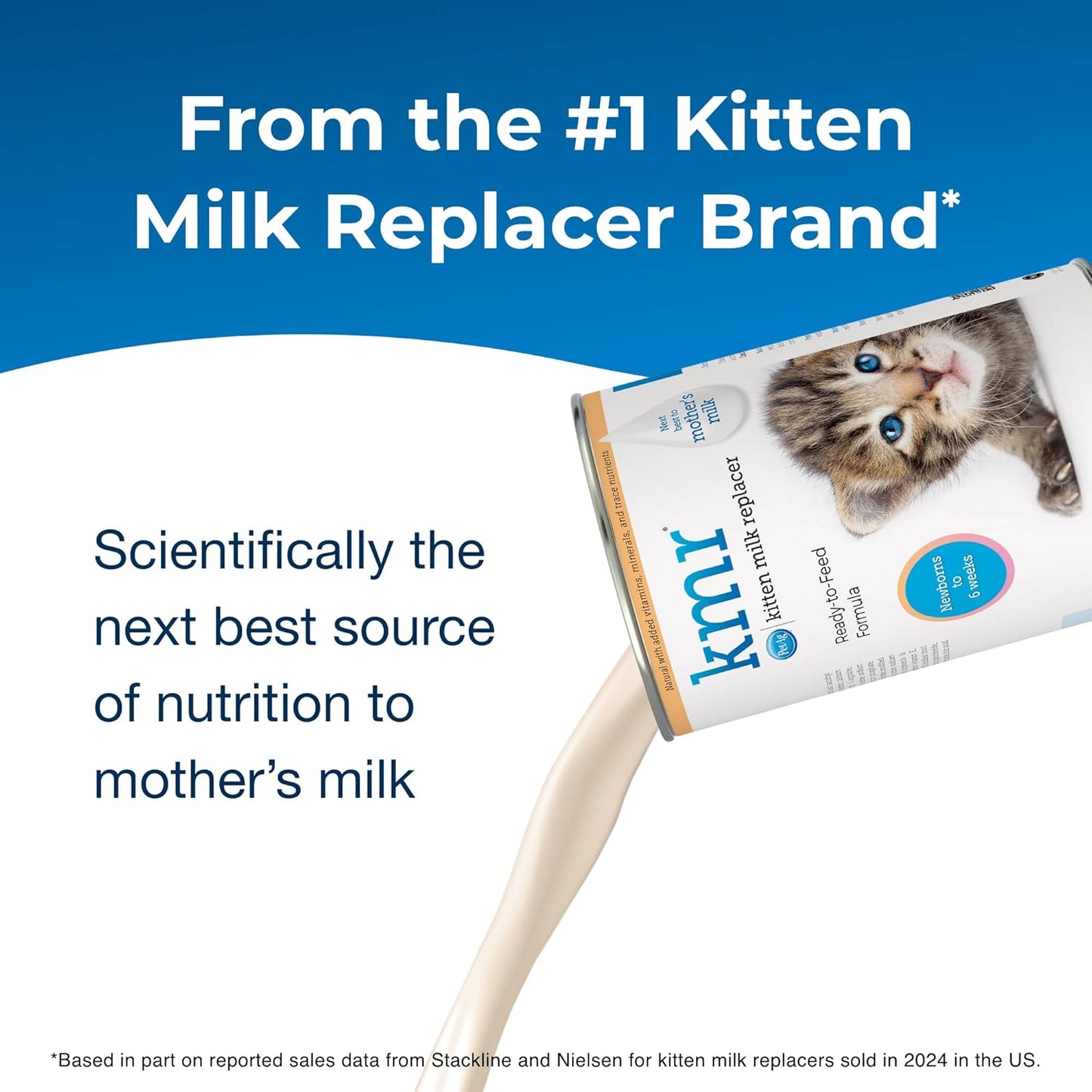 PetAg KMR Kitten Milk Replacer Liquid (11 oz, Pack of 4) Cat-Sip Real Milk Treat (8 oz)