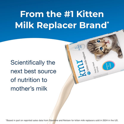 PetAg KMR Kitten Milk Replacer Liquid (11 oz, Pack of 4) Cat-Sip Real Milk Treat (8 oz)
