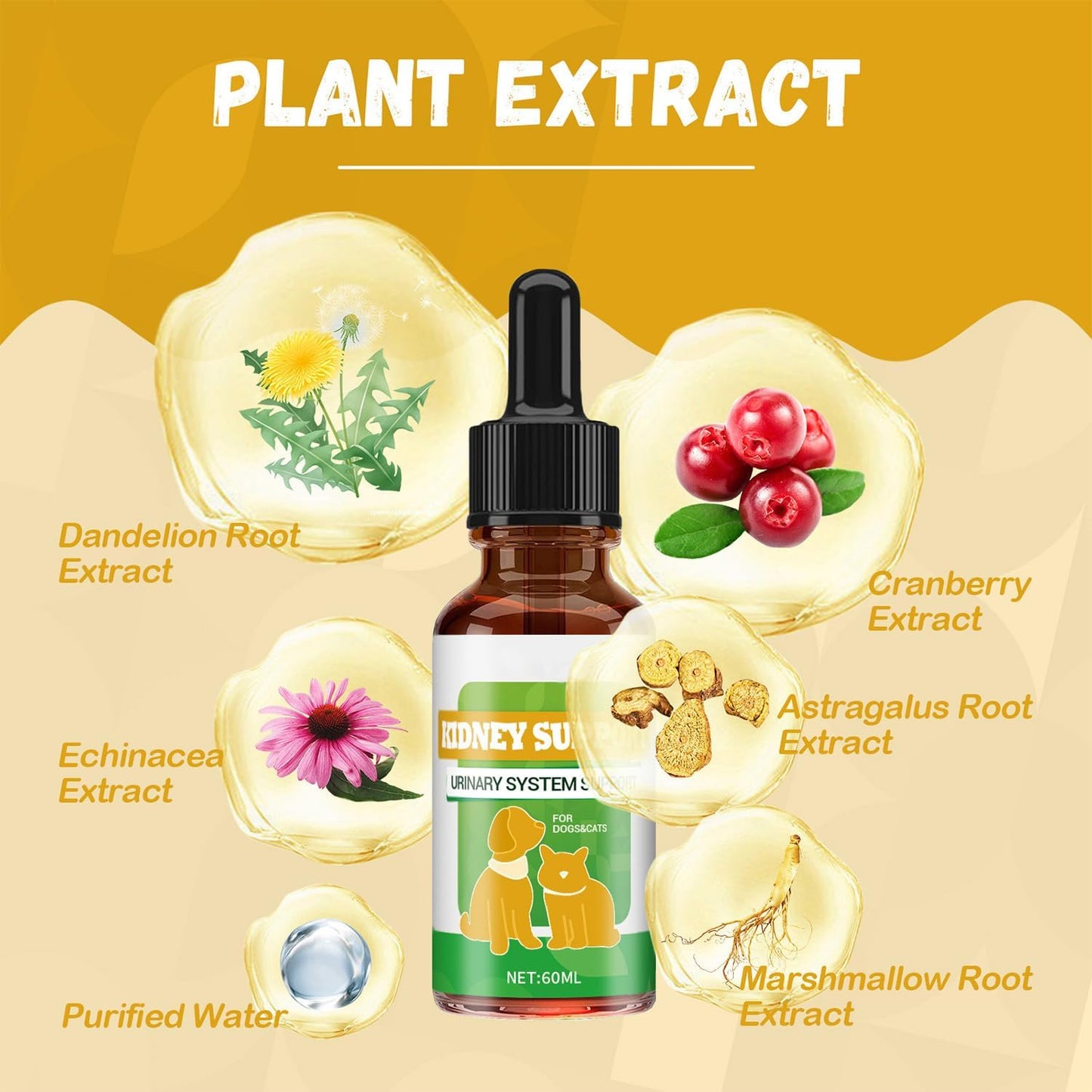 Dog Multivitamin, Dog Multivitamin Liquid Drops Supplements, Dog Vitamins for Support Skin & Coat, Heart Health, Bones, Joint, Immune System Support, 60ml