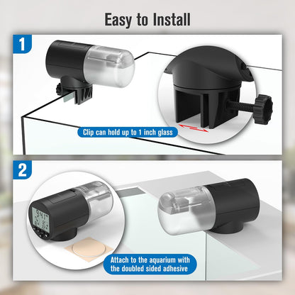 Automatic Fish Feeder for Aquarium, Vacation, 7, 14 Day Auto Dispenser with Timer, 200ml Large Capacity, Battery Powered, Ideal for Turtle/Fish Tank Aquarium Accessories, Batteries Included