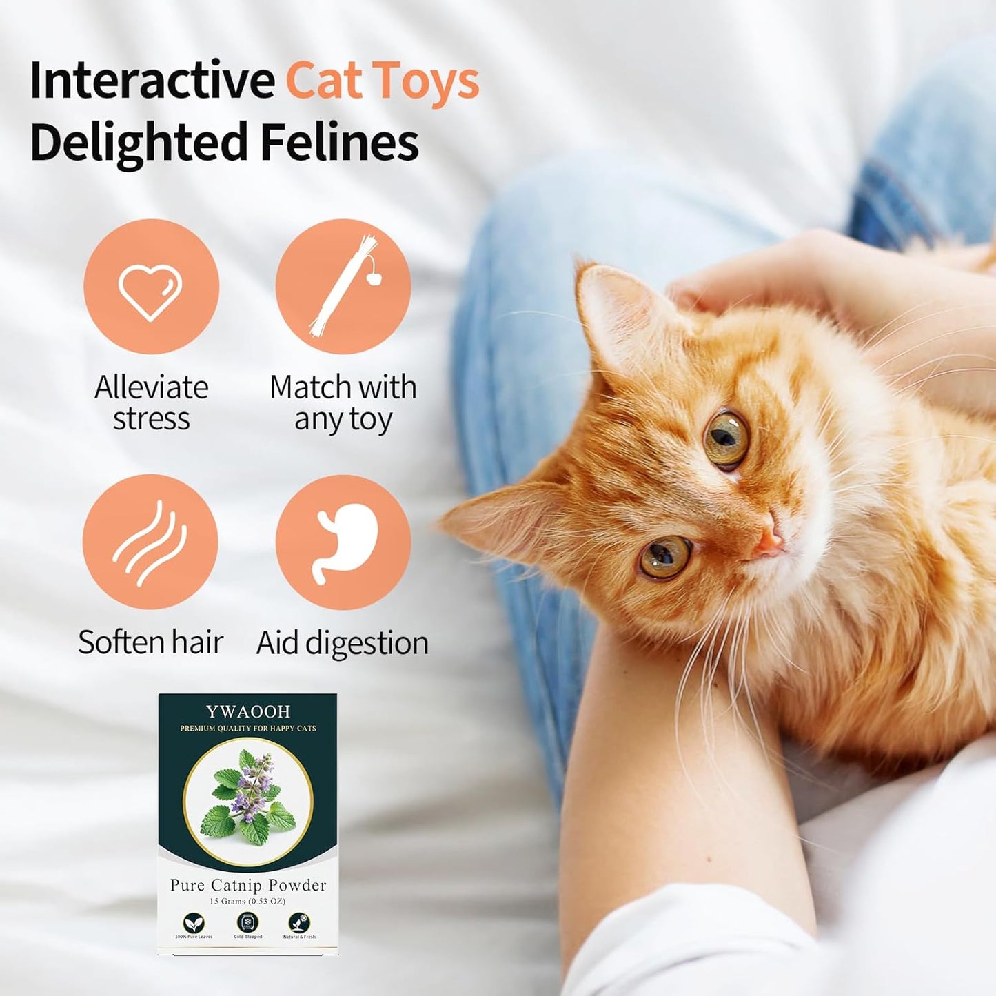 Premium Catnip for Cats & Kittens – Cold-Processed, High Potency Nepetalactone, 100% Pure Organic Leaf-Only Catnip for Toys, Scratchers, Refills, Stimulates Play & Protects Furniture - 15g