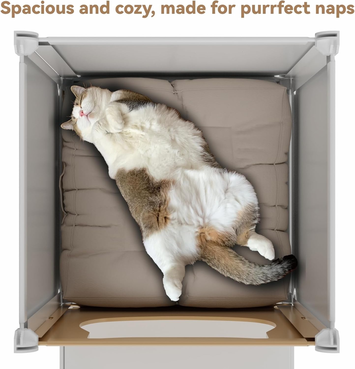 Small Cat Cage Indoor, DIY Cat Playpen Enclosure Crate Kennel with Top Platform, 2-Tier Cute Pet House for 1-2 Kitten